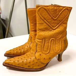 Well Back, Mexican Made, Ostrich Skin Ankle Boot
